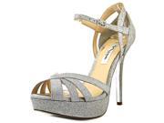 Nina Senora Women US 10 Silver Peep Toe Platform Heel