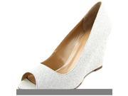 Style Co Cecelie Women US 8 Silver Peep Toe Wedge Heel