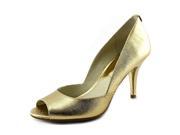 Michael Michael Kors Nathalie Open Toe Women US 7.5 Gold Heels
