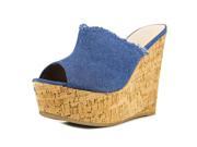 G.C. Shoes Heaven Women US 7.5 Blue Wedge Sandal