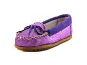 Minnetonka Glitter Moccasin Youth US 1 Purple Loafer