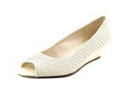 Alfani Cammi Women US 11 White Peep Toe Wedge Heel