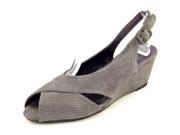Vaneli Wilda Women US 8.5 N S Gray Peep Toe Slingback Heel
