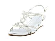 Bandolino Gilnora Women US 6.5 Silver Wedge Sandal