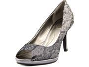 Bandolino Supermodel Women US 10 Silver Peep Toe Heels