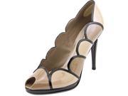 Delman Swoon Women US 6.5 Brown Peep Toe Heels