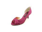 Nina Culver Womens Size 8 Purple Peep Toe Textile Pumps Heels Shoes