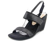 Nina Sigrid Women US 7.5 Black Wedge Sandal