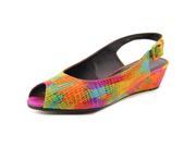 Vaneli Elrica Women US 7 W Multi Color Peep Toe Slingback Heel