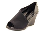 Calvin Klein Lanai Women US 5.5 Black Peep Toe Wedge Heel