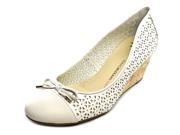 Isaac Mizrahi Sarah Women US 8.5 White Wedge Heel