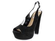 Steve Madden Gazette Women US 9.5 Black Peep Toe Platform Heel