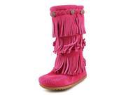 Minnetonka 3 Layer Fringe Boot Toddler US 7 Pink Mid Calf Boot