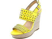 Charles By Charles D Aloof Women US 8 Yellow Wedge Sandal