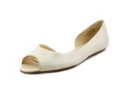Nine West Bachloret Women US 7.5 Silver Peep Toe Flats