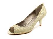 Elie Tahari Marie Women US 6.5 Silver Peep Toe Heels