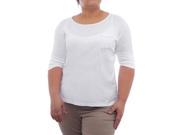 Splendid 3 4 Sleeve Boat Neck T Shirt Women Regular US S White T Shirt