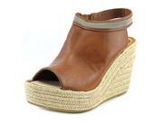 Delman Aria Women US 7.5 Brown Wedge Sandal
