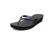 Havaianas High Women US 5.5 Black Flip Flop Sandal