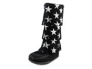 Minnetonka Star 3 Layer Fringe Boot Toddler US 7 Black Mid Calf Boot