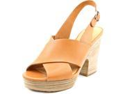 Lucky Brand Kacia Women US 7.5 Tan Peep Toe Platform Heel
