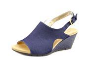 Bandolino Galatee Women US 7.5 Blue Wedge Sandal