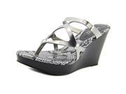 Thalia Sodi Luz Women US 10 Gray Peep Toe Wedge Sandal