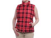 Charter Club Women Zip Front Lucy Puffer Vest Vest New Red Amor Combo