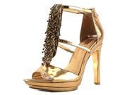 BCBG Max Azria Waltz Women US 10 Gold Platform Sandal