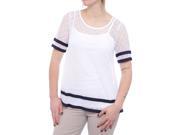 Charter Club Short Sleeve Lace Top Women Regular Nylon US XS White T Shirt