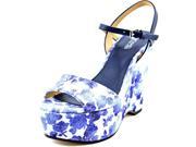 Michael Michael Kors Leonora Wedge Women US 5.5 Blue Wedge Sandal