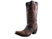 Lucchese Studded Scarlette Women US 5.5 Brown Western Boot