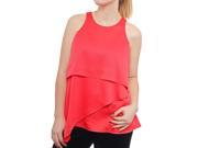 Alfani Asymmetrical Tiered Top Women Regular 100% Polyester US 6 Red Blouse