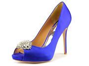 Badgley Mischka Jeannie Women US 7 Blue Peep Toe Heels