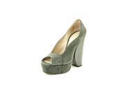 Calvin Klein Collect Amalina Women US 8 Green Peep Toe Platform Heel