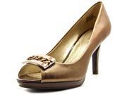 Bandolino Sheer Bliss Women US 6.5 Bronze Peep Toe Heels