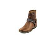 Frye Phillip Studded Harness Women US 5.5 Brown Ankle Boot