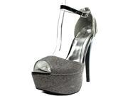 Qupid Confess 01 Women US 10 Silver Platform Sandal