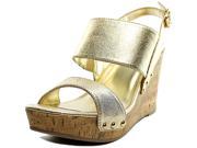 Material Girl Mona Women US 8.5 Gold Wedge Sandal