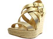 Michael Michael Kors Jocelyn Wedge Women US 7.5 Gold Wedge Sandal