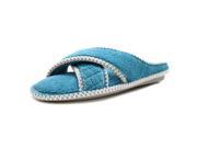 Muk Luks Ada Criss Cross Women US 5 Blue Slides Sandal