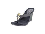 Style Co Soola Women US 7 Black Wedge Sandal