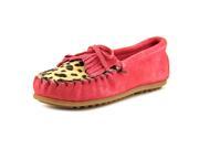 Minnetonka Leopard Kilty Youth US 3 Pink Loafer