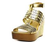 Lauren Ralph Lauren Georgina Women US 7 Gold Wedge Sandal