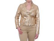 Thalia Sodi Women Core Cropped Motorcycle Jacket Motorcycle Gold