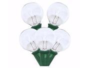 Sival 40254 25 Light G40 Candelabra Screw Base Green Wire Clear Christmas Light String Set