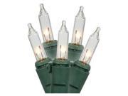 Vickerman 10011 100 Light Green Wire Clear Icicle Light Christmas Light String Set W6G4301