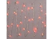 Gerson 37925 60 30 Light Silver Wire Battery Operated Red LED Micro Miniature Christmas Light String Set with Timer