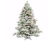 Vickerman 01521 6.5 x 62 Flocked Alaskan 600 Multi Color Lights Christmas Tree A806368