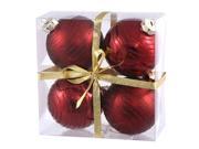 Vickerman 24663 3 Burgundy Glitter Ball Ornament 4 pack